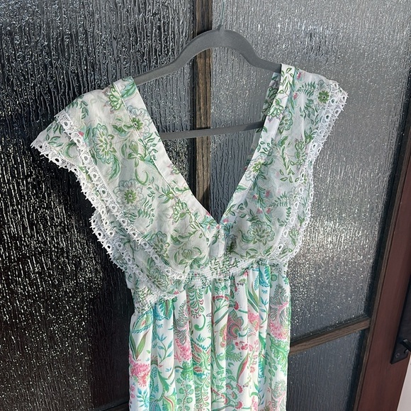 House Of Harlow 1960 x Revolve Tiered Ruffle Pastel Paisley Maxi Dress size med - Picture 10 of 14